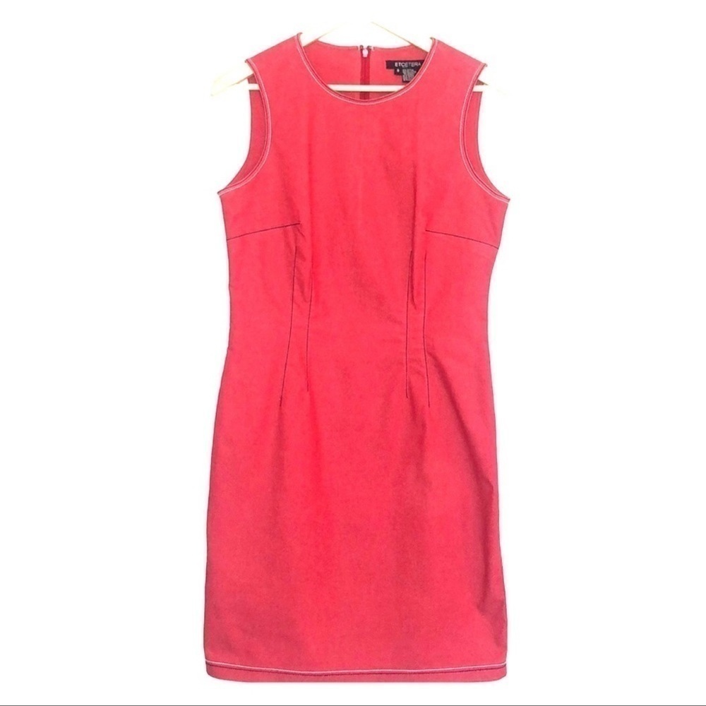ETCETERA Red stitching pencil office business dress women’s size 6